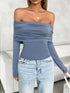 'Yarrow' Off Shoulder Ruched Crop Top - Celes Fashion